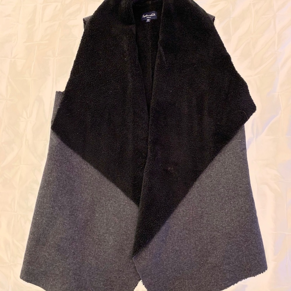 Splendid Black Shearling Vest